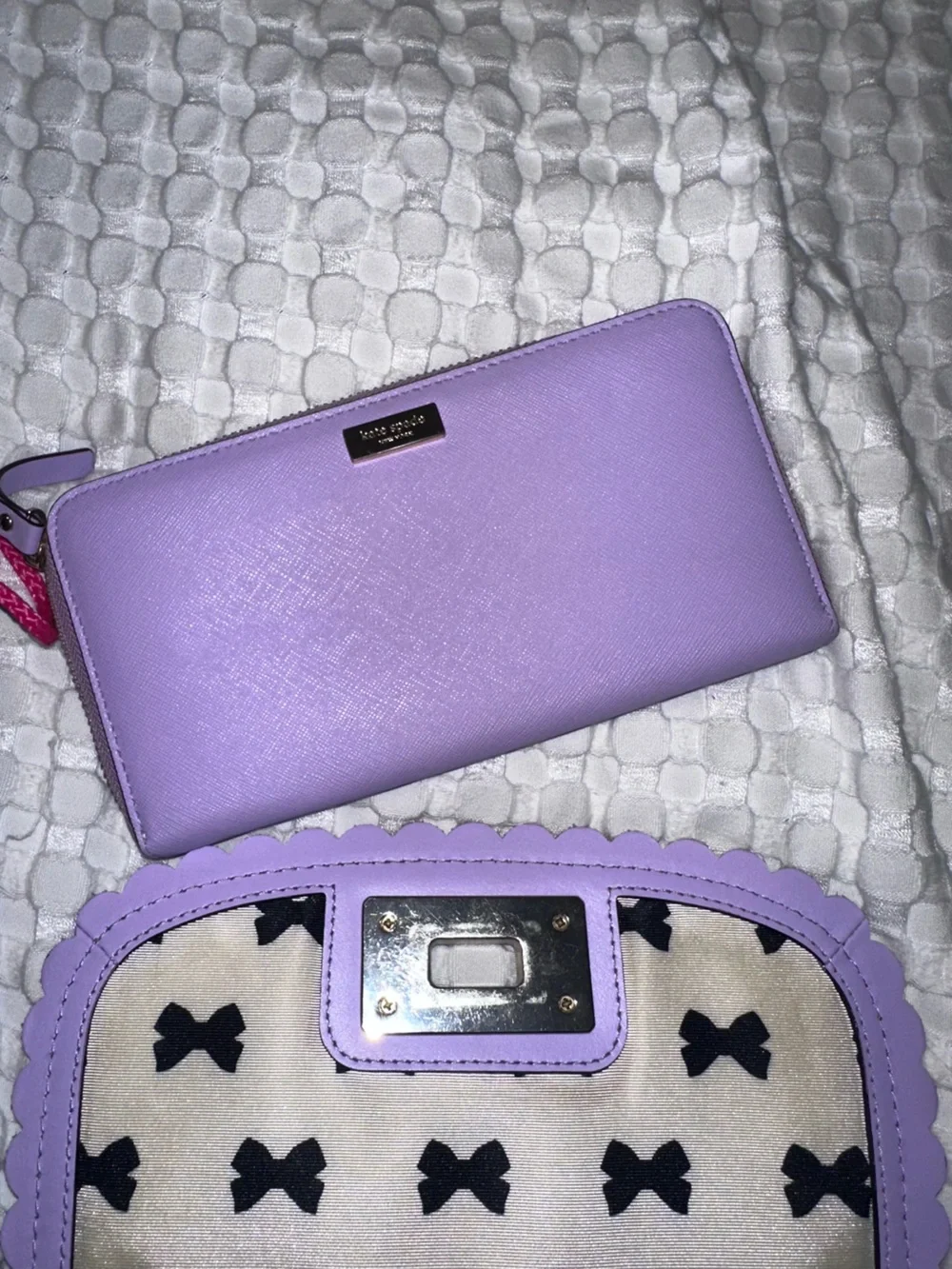 Kate Spade Lilac Road Seth Scalloped Crossbody shoulder bag and matching wallet